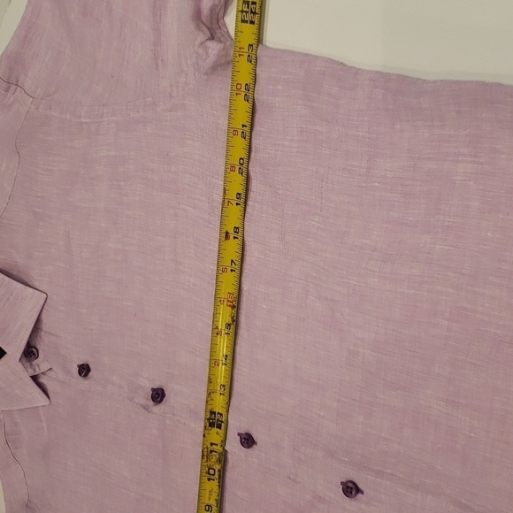 MATTUSO Shirt 100% Linen Violet Long Sleeve Men's Size Large - Picture 10 of 13
